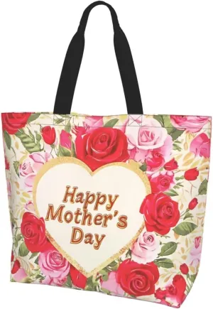 Mothers Day Tote Bag With Zipper Women Mom Bags Large Mama tote bag Reusable With Handles Mother Gifts