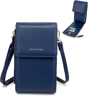 myfrdiay Roomy Pocket Small Crossbody Purse for Women, Flap Mini Shoulder Bag with 4 Credit Slots