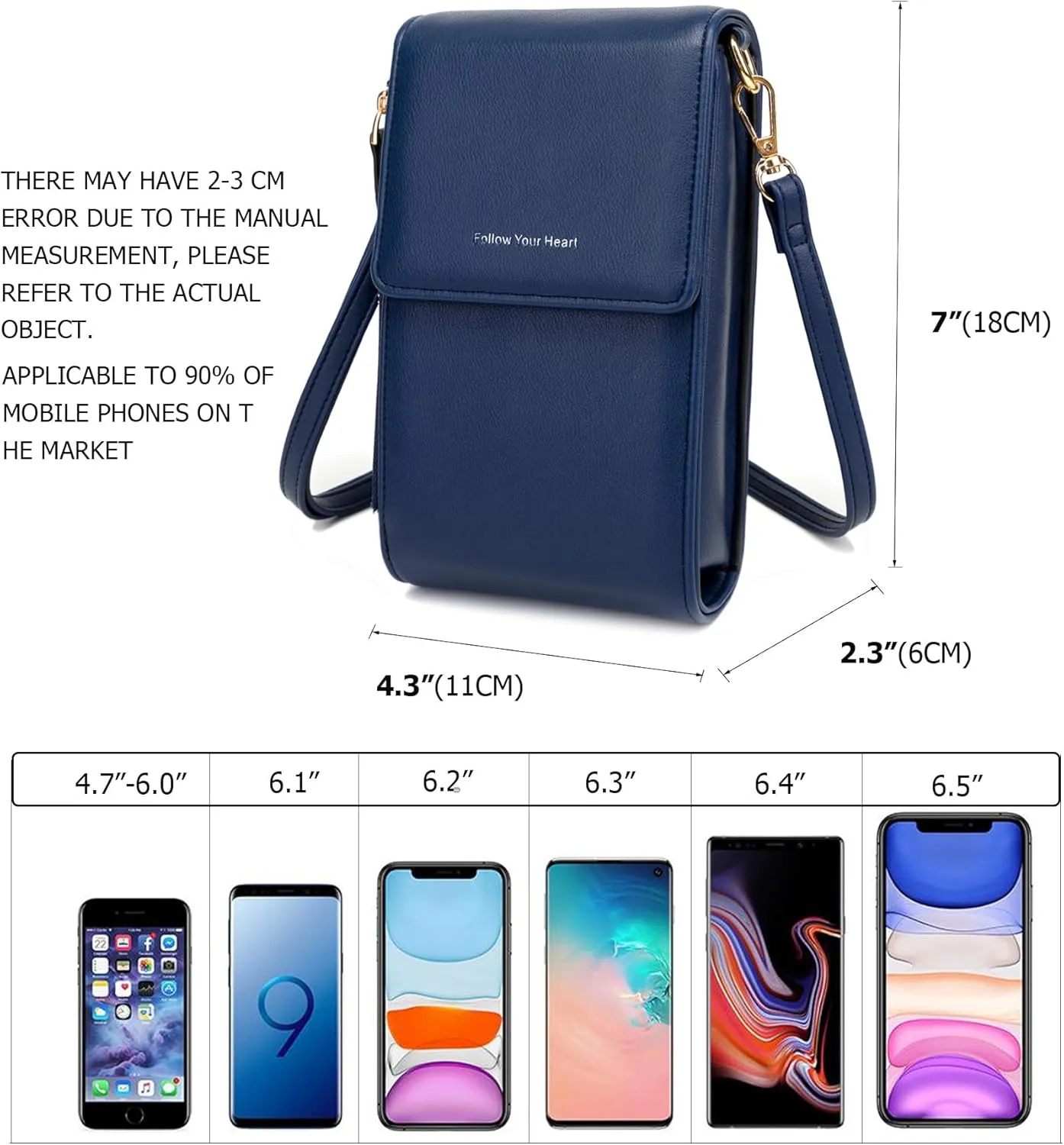 myfrdiay Roomy Pocket Small Crossbody Purse for Women, Flap Mini Shoulder Bag with 4 Credit Slots