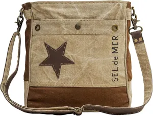 Myra Bag Western Leather Shoulder Bag for Women - Upcycled Canvas Crossbody Bag Studded Star