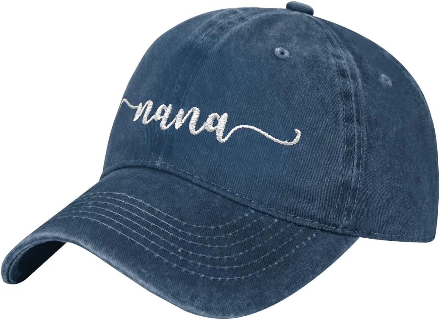 Nana Embroidered Baseball Cap Vintage Washed Adjustable Cowboy Hat Gifts for Grandma Women,Black