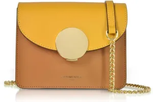 New Ondina Mini Color Block Shoulder Bag, Calf Leather, Gold Hardware, 6.7 x 5.1 x 3 inches