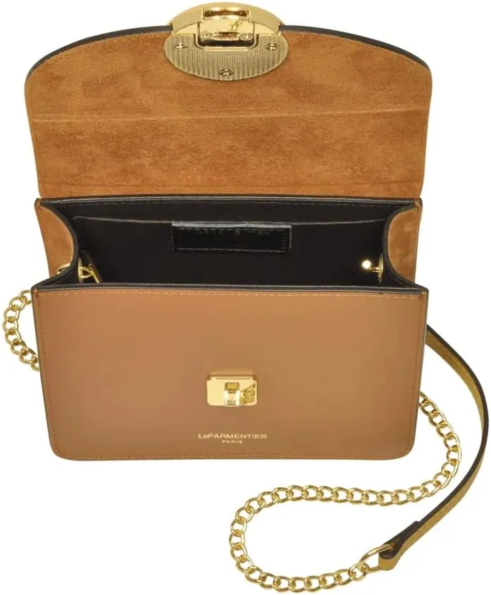 New Ondina Mini Color Block Shoulder Bag, Calf Leather, Gold Hardware, 6.7 x 5.1 x 3 inches
