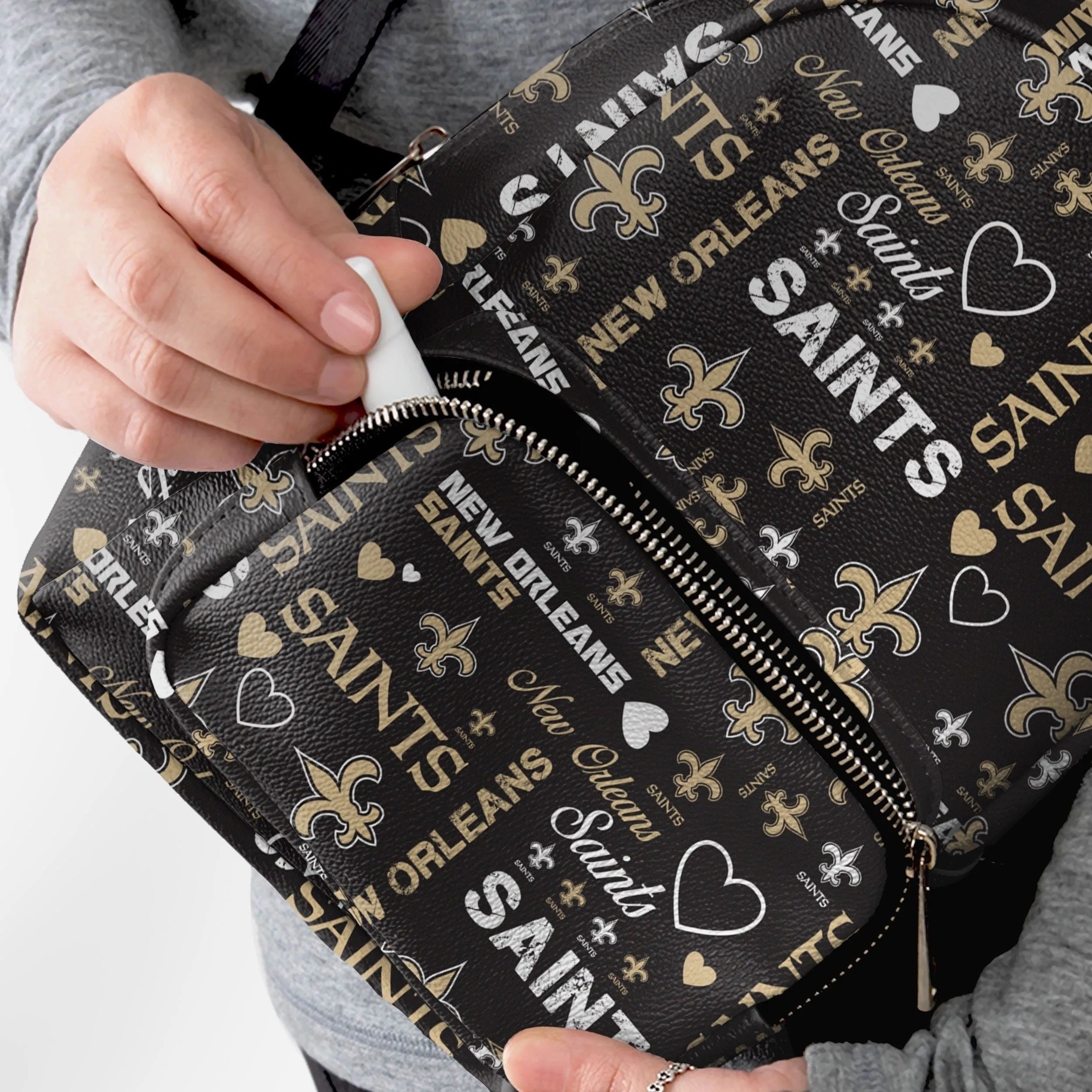 New Orleans Saints Logo Love Mini Backpack