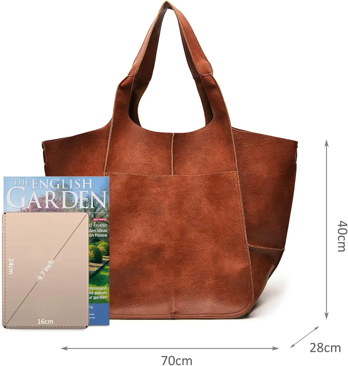 NICOLE & DORIS Large Carry on Handbags Oversized Tote Bags for Women Hobo and Shoulder Bags Soft PU Leather Shopping Bag