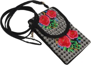 NOLITOY Small Crossbody Bag Embroidered Canvas Cultural Bag Tassel Crossbody Fashionable for Women