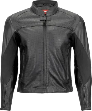 Noru Men's Maruchi Armored Cowhide Leather Sport Riding Jacket with Removable Quilted Vest Liner