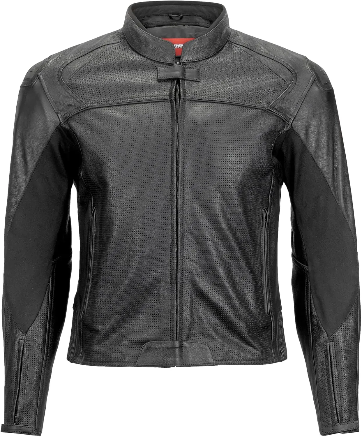 Noru Men's Maruchi Armored Cowhide Leather Sport Riding Jacket with Removable Quilted Vest Liner