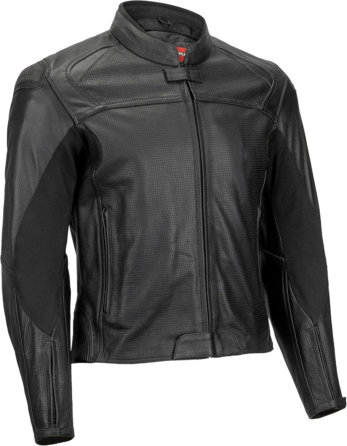 Noru Men's Maruchi Armored Cowhide Leather Sport Riding Jacket with Removable Quilted Vest Liner
