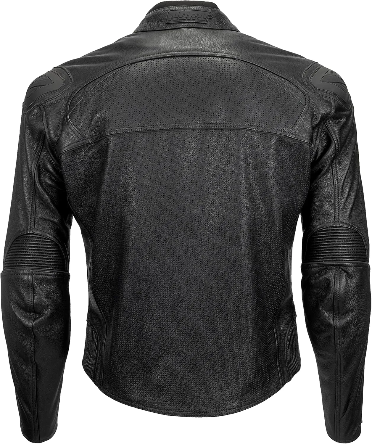 Noru Men's Maruchi Armored Cowhide Leather Sport Riding Jacket with Removable Quilted Vest Liner