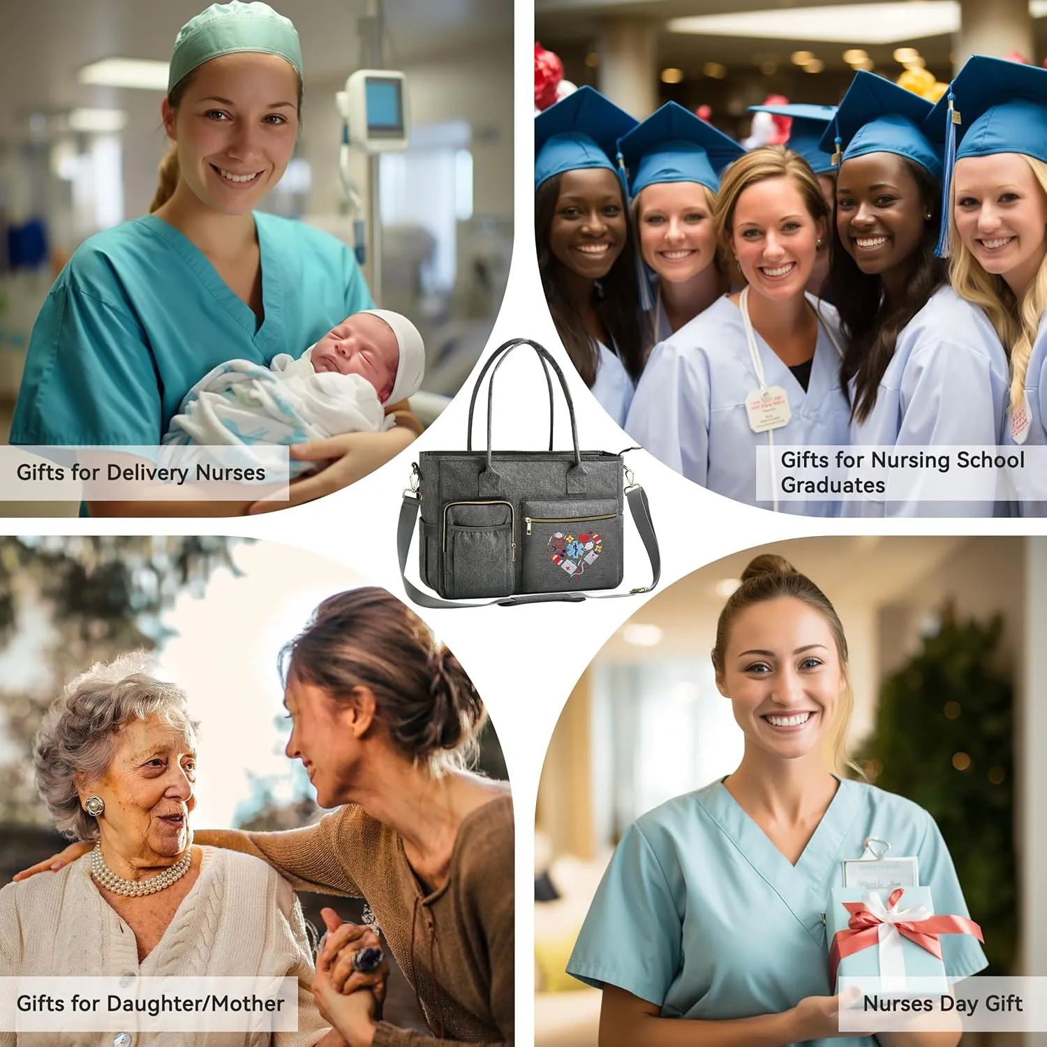 Nurse Bag - Large 17'' Tote for Work & Nursing School Essentials