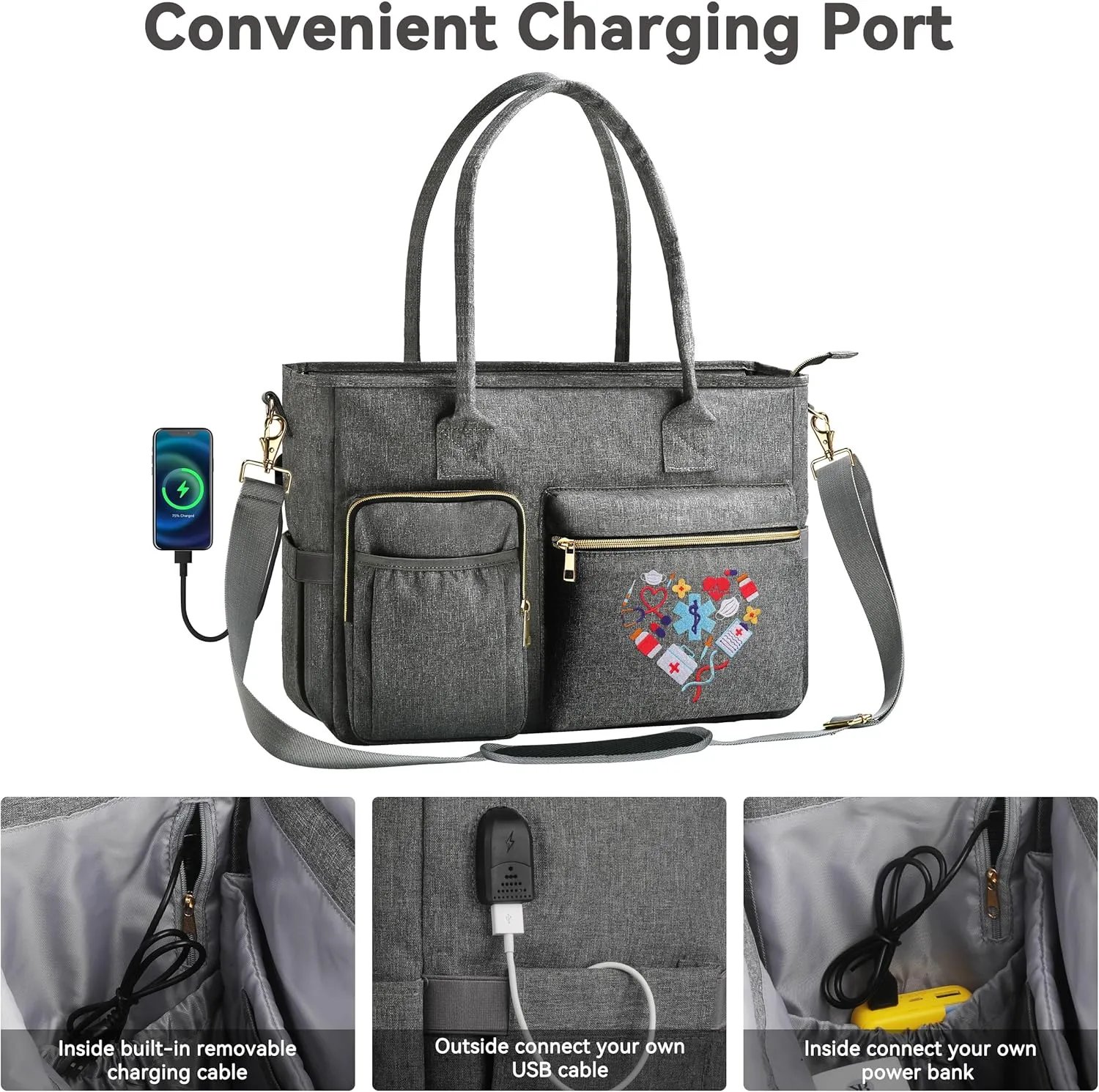Nurse Bag - Large 17'' Tote for Work & Nursing School Essentials