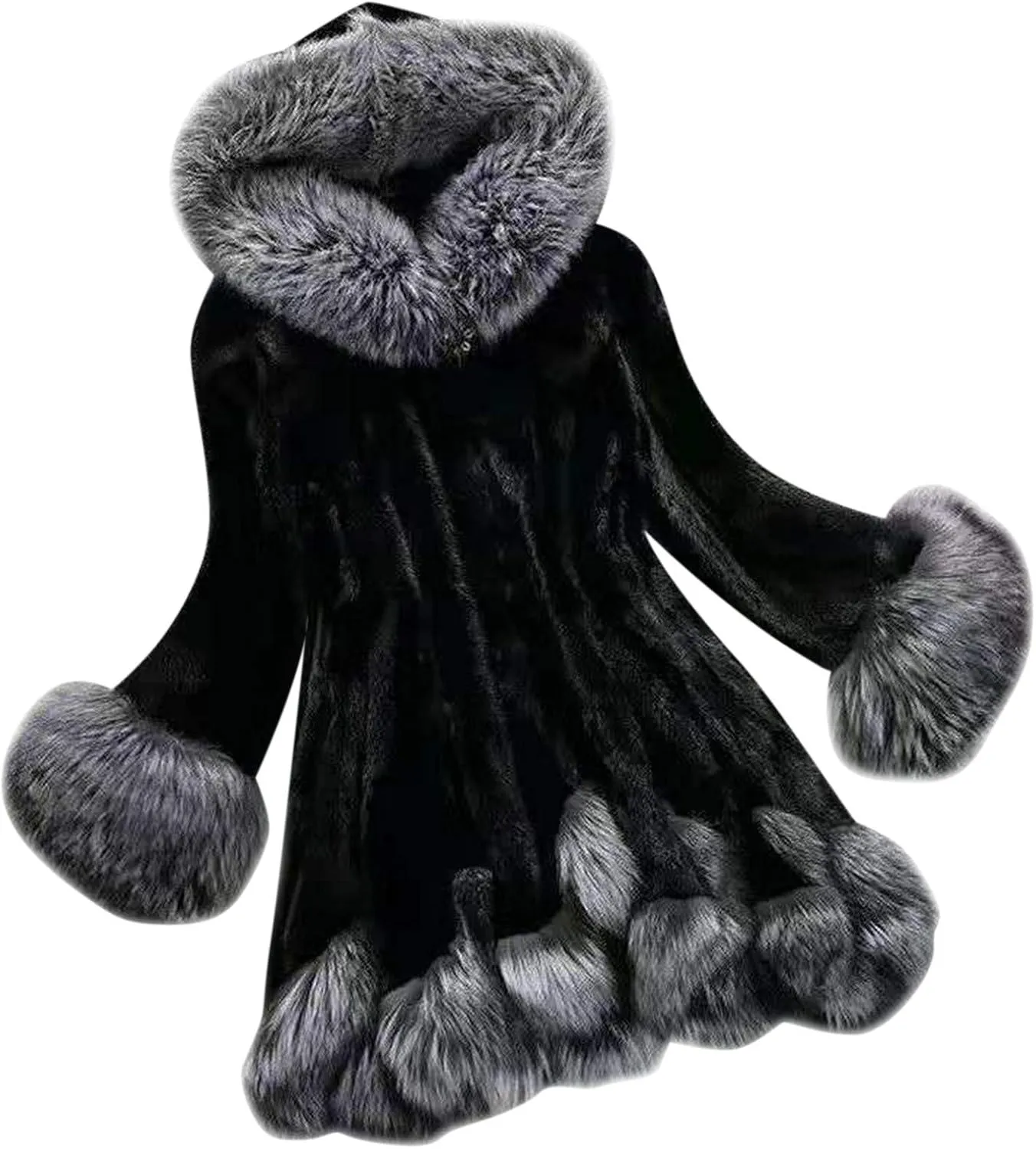 OIOLOYJM 2023 Fall Fashion Winter Coat for Women Warm Hooded Outerwear Thick Padded Jacket Loose Fleece Oversized Faux Fur Hooded Coats
