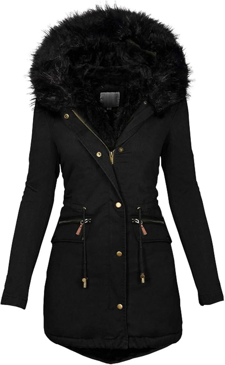 OIOLOYJM 2023 Fall Fashion Winter Coat for Women Warm Hooded Outerwear Thick Padded Jacket Loose Fleece Oversized Faux Fur Hooded Coats
