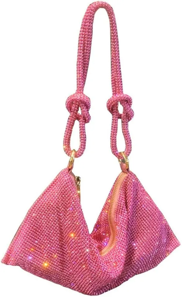Onlymaker Women's Rhinestone Shoulder Hobo Bag Glitter Crystal Clutch Purse Handbag Party Wedding