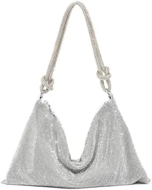 Onlymaker Women's Rhinestone Shoulder Hobo Bag Glitter Crystal Clutch Purse Handbag Party Wedding