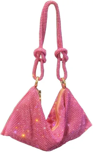Onlymaker Women's Rhinestone Shoulder Hobo Bag Glitter Crystal Clutch Purse Handbag Party Wedding