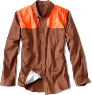 Orvis Men’s Midweight Shooting Shirt - Mens Button Down Long Sleeve Shirts with Ambidextrous Quilted Shooting Patches