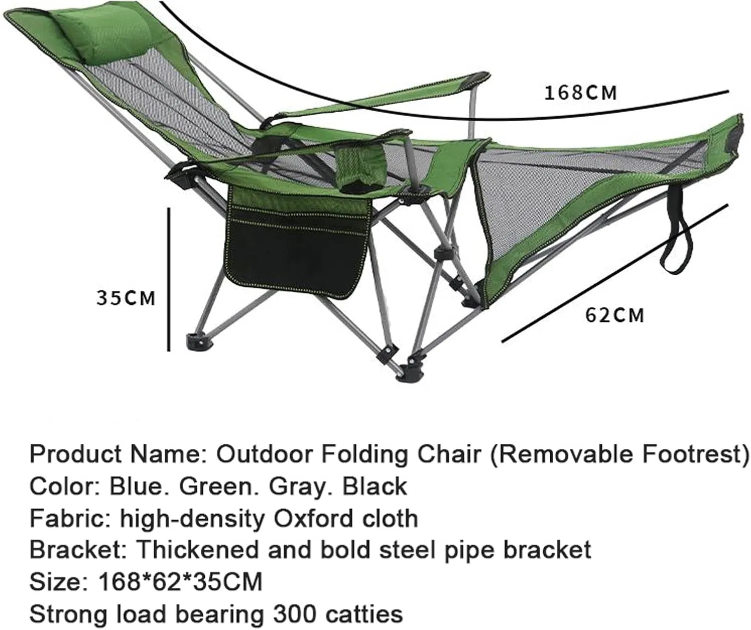 Outdoor Folding Camping Chairs,Portable Fishing Chair Adjustable Backrest Deck Chairs with Cup Holder and Storage Bag Beach for Hiking Lawn Travel