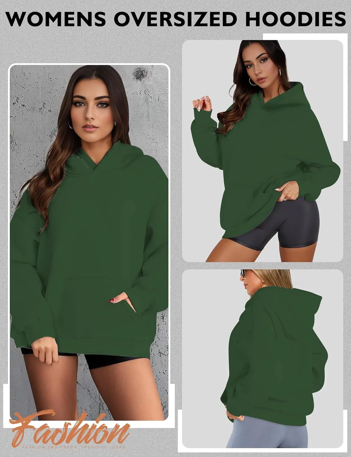 Oversized Hoodies for Women, Long Sleeve Fleece Womens Sweatshirt with Pocket Pullover Fall Outfits Winter Clothes