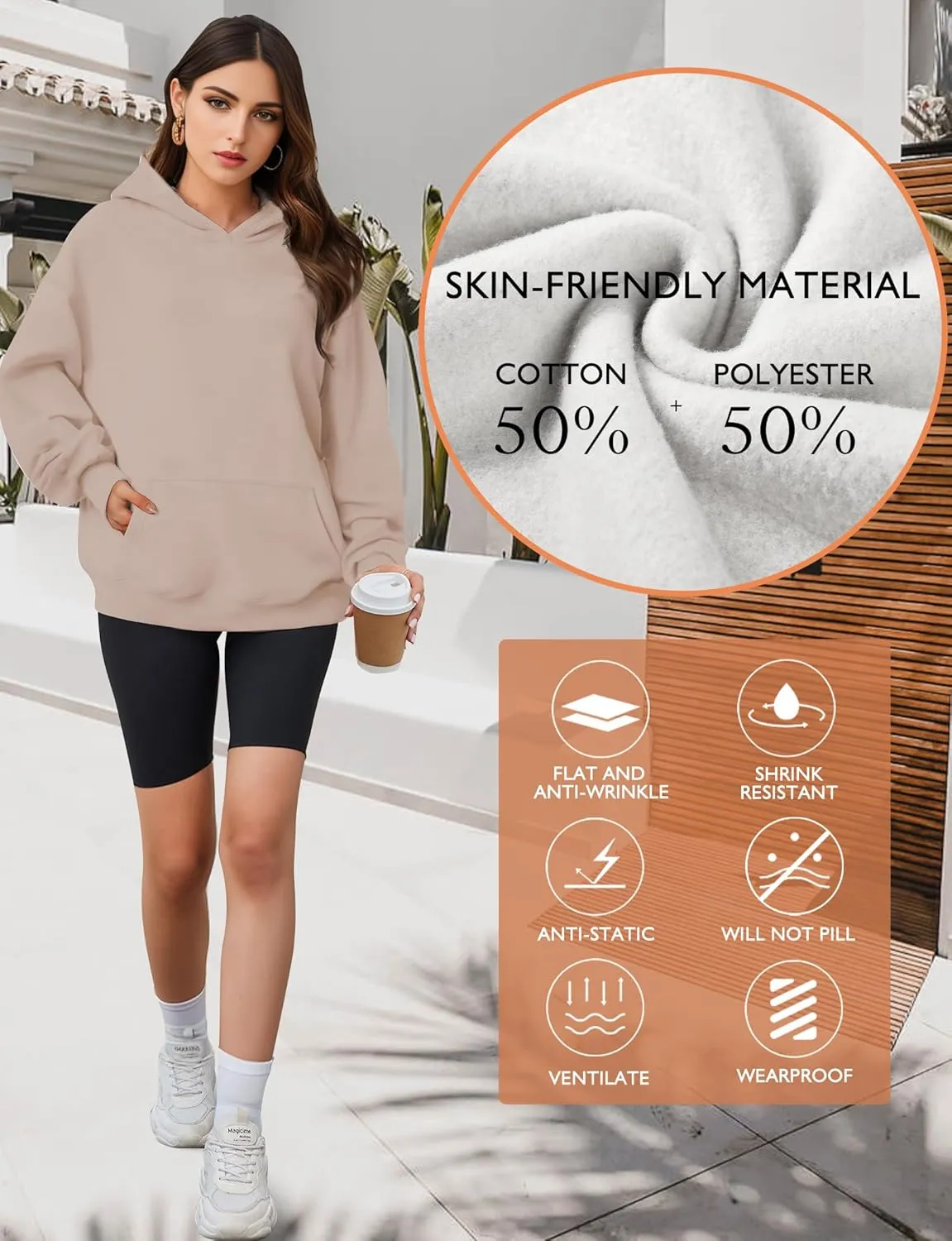 Oversized Hoodies for Women, Long Sleeve Fleece Womens Sweatshirt with Pocket Pullover Fall Outfits Winter Clothes