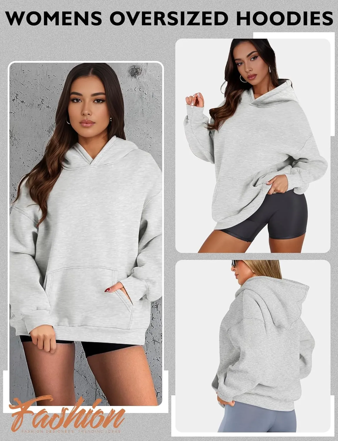 Oversized Hoodies for Women, Long Sleeve Fleece Womens Sweatshirt with Pocket Pullover Fall Outfits Winter Clothes