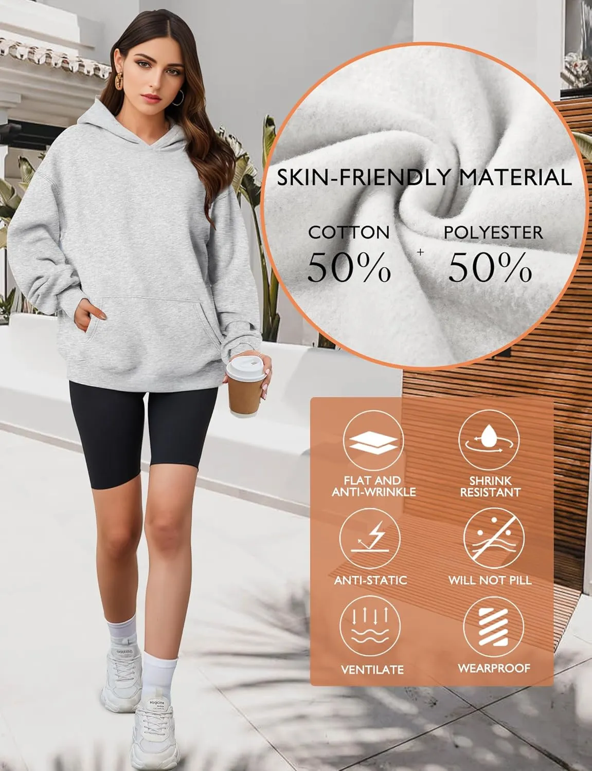 Oversized Hoodies for Women, Long Sleeve Fleece Womens Sweatshirt with Pocket Pullover Fall Outfits Winter Clothes