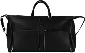 Packs Travel - Kingman Weekender Bag | Large Travel Toiletry and Makeup Case for Men & Women | Luxury Vegan Leather, Custom Interior Lining, Gold Metal Zipper (Black and Silver)