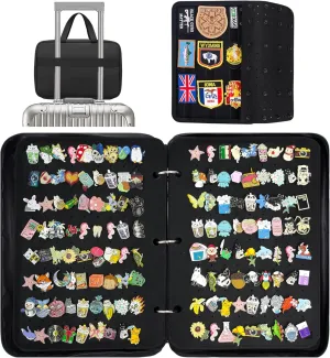 PACMAXI Large Capacity Portable Pin Display Bags, Pin Collection Book with Detachable Double Sided Pages, Patch Organization Case (Bag Only) (Black)