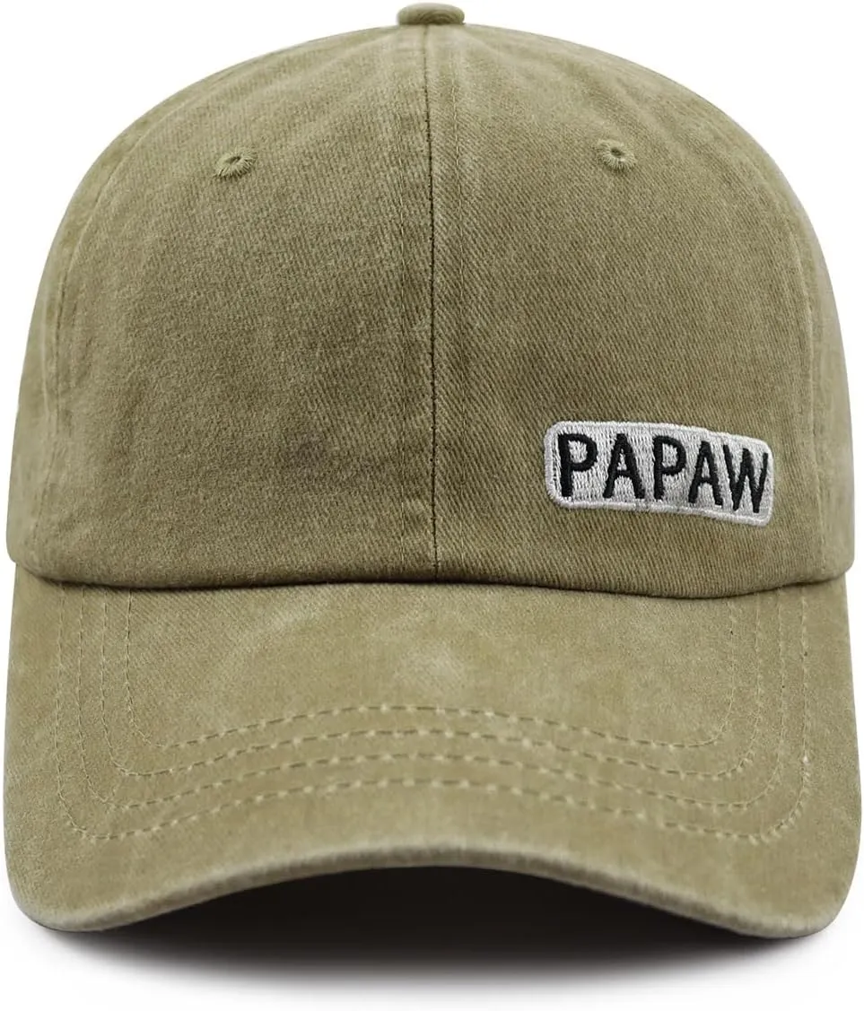 Papaw Hat for Grandpa Dad Men, Funny Adjustable Cotton Embroiderd Best Grandfather Baseball Cap