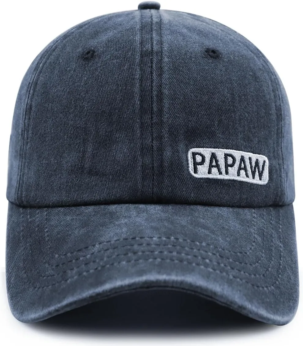 Papaw Hat for Grandpa Dad Men, Funny Adjustable Cotton Embroiderd Best Grandfather Baseball Cap