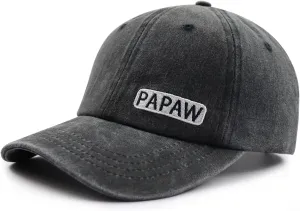 Papaw Hat for Grandpa Dad Men, Funny Adjustable Cotton Embroiderd Best Grandfather Baseball Cap