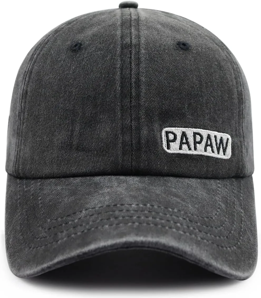 Papaw Hat for Grandpa Dad Men, Funny Adjustable Cotton Embroiderd Best Grandfather Baseball Cap