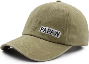 Papaw Hat for Grandpa Dad Men, Funny Adjustable Cotton Embroiderd Best Grandfather Baseball Cap