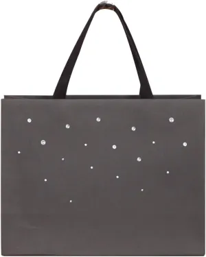 PAPERIST 6pcs 11.8x4.7x9 (1) Medium, Twinkle Stars Gift Bags, Starry Night Black Paper Bag, Glass Rhinestones on the Bag