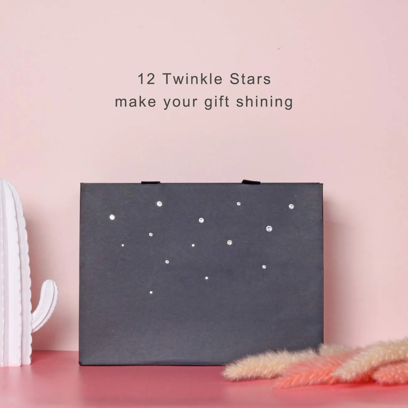 PAPERIST 6pcs 11.8x4.7x9 (1) Medium, Twinkle Stars Gift Bags, Starry Night Black Paper Bag, Glass Rhinestones on the Bag
