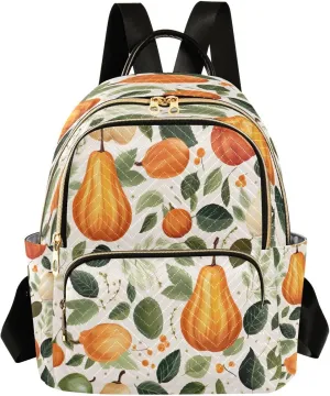 Pear Leaves Backpack Purse for Women Fashion Small Mini Daypack Purse for Lady Anti-theft Shoulder Bag Back Pack Handbag Lady Purse