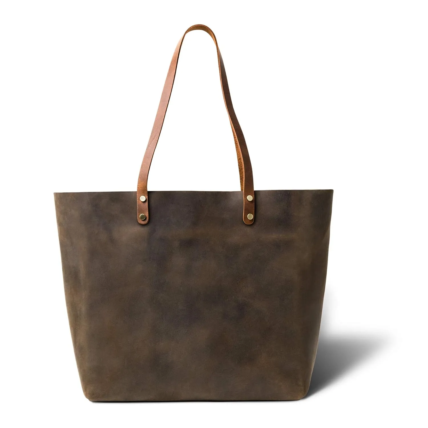 PEGAI Personalized 100% Leather Large Tote Bag for Women, Handmade, Organizer, Shoulder Detail, Laptop Can Fit, Amazing Gift Idea | Lasalle Grande, Basic, Chestnut