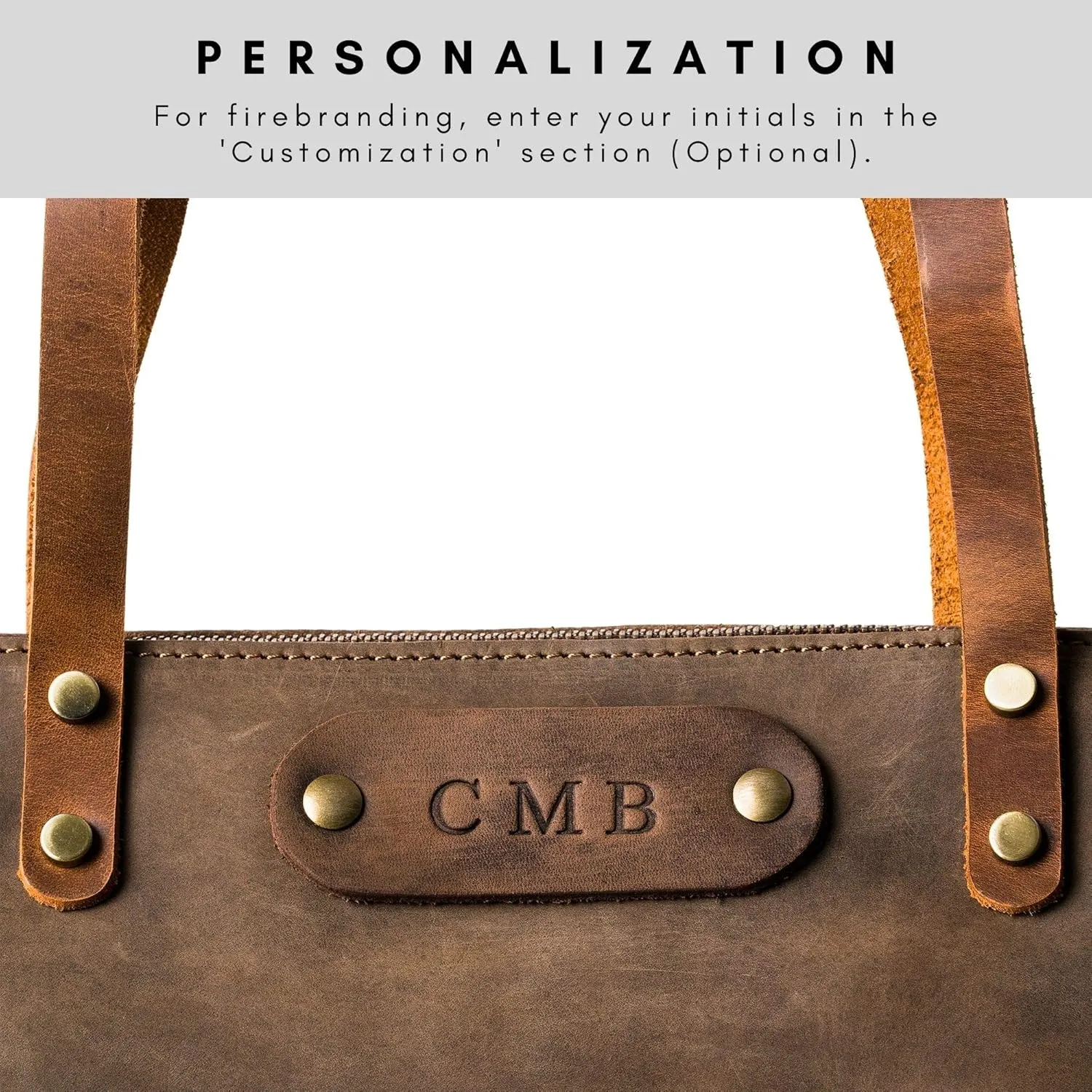 PEGAI Personalized 100% Leather Large Tote Bag for Women, Handmade, Organizer, Shoulder Detail, Laptop Can Fit, Amazing Gift Idea | Lasalle Grande, Basic, Chestnut