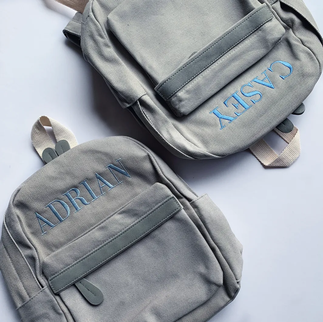 Personalised Backpacks for Kids-Grey