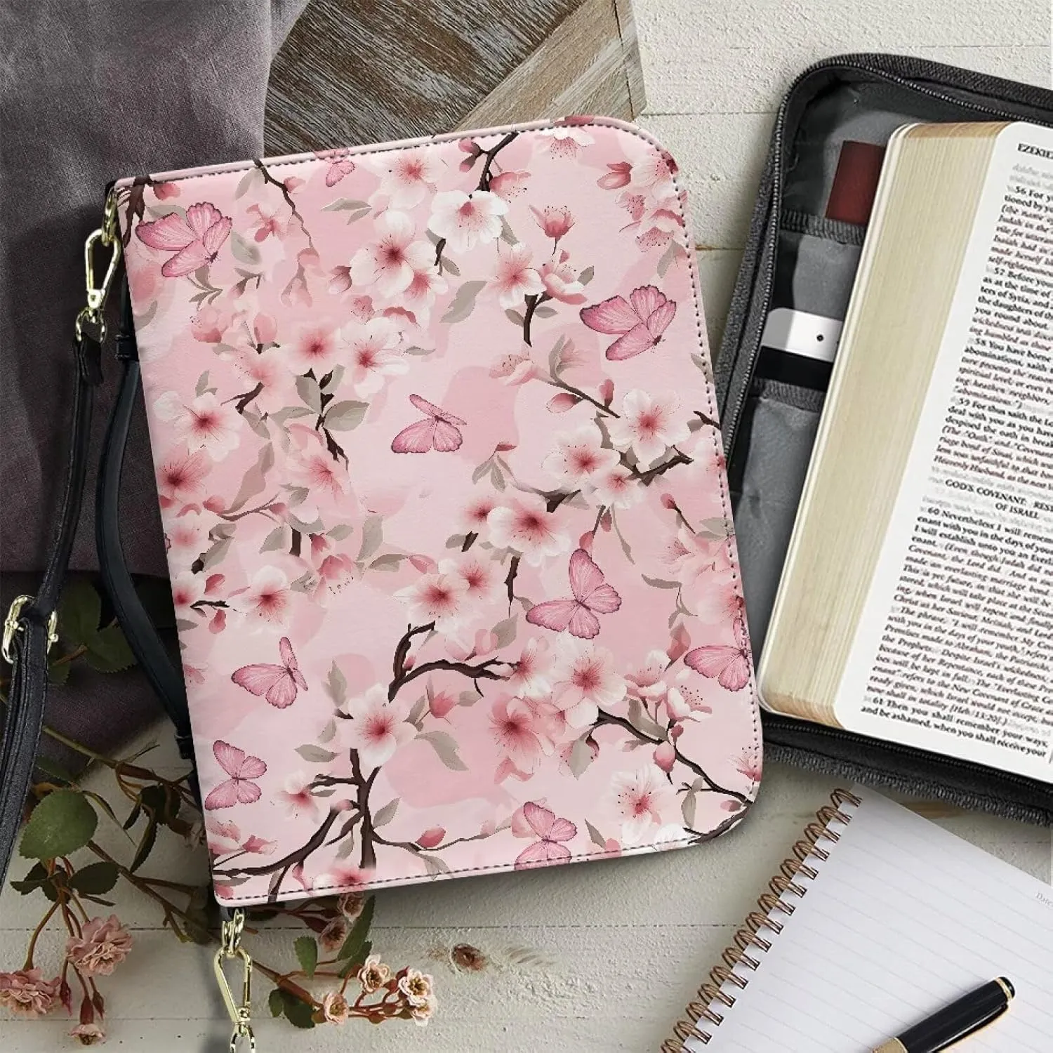 Personalized Bible Cover Case Church Book Cover with Strap,Carrying Book Case Crossbody Bag Bible Protective