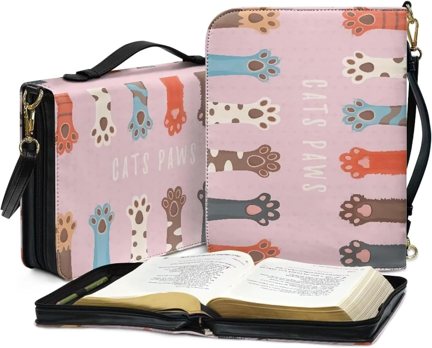 Personalized Bible Cover Case Church Book Cover with Strap,Carrying Book Case Crossbody Bag Bible Protective