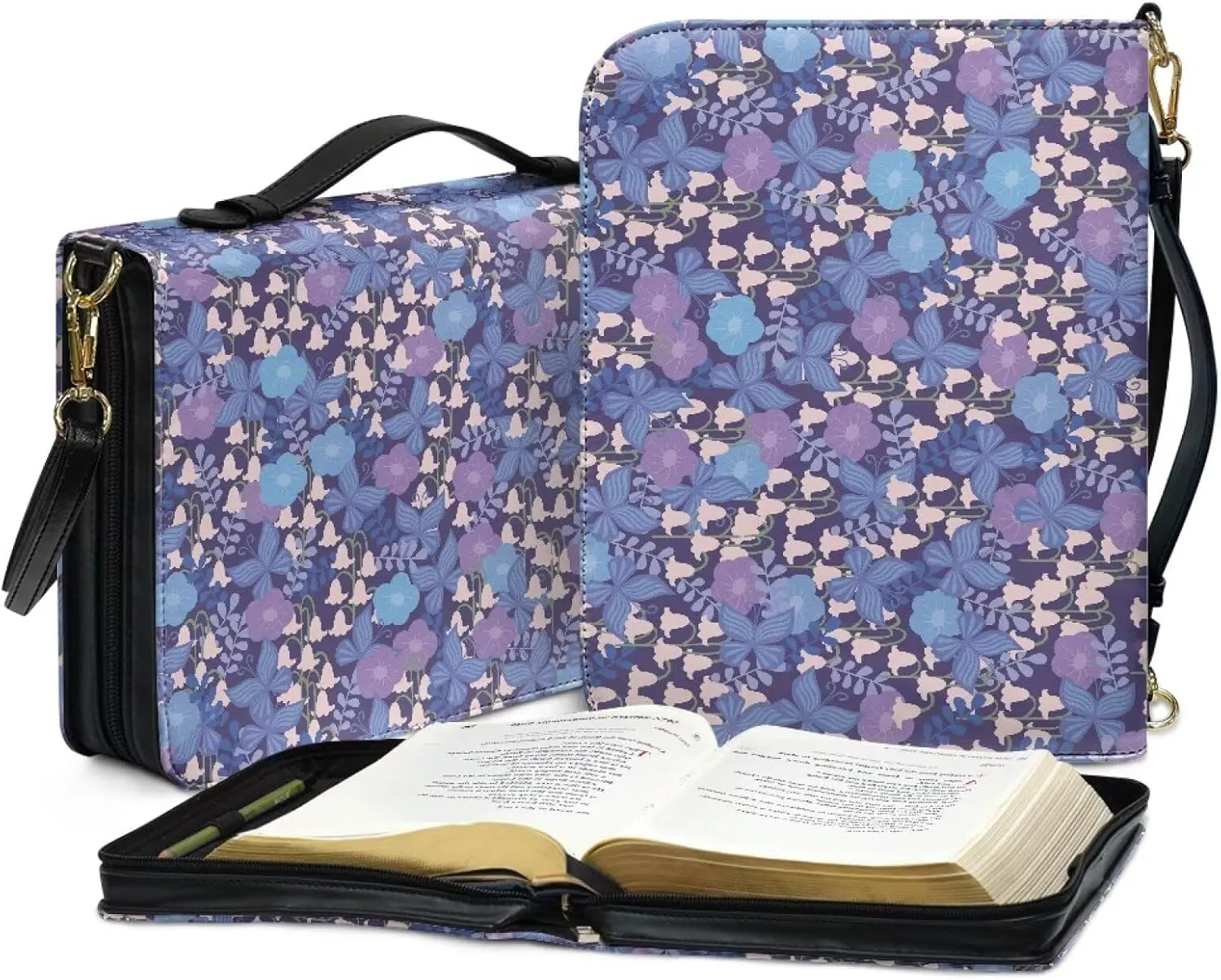 Personalized Bible Cover Case Church Book Cover with Strap,Carrying Book Case Crossbody Bag Bible Protective