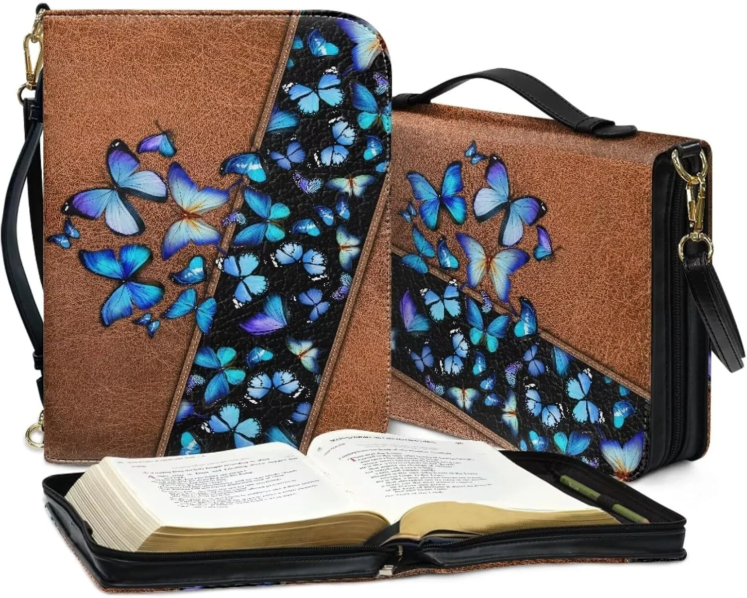 Personalized Customization PU Bible Cover Church Book Cover,Carrying Book Case Crossbody Bag Bible Protective