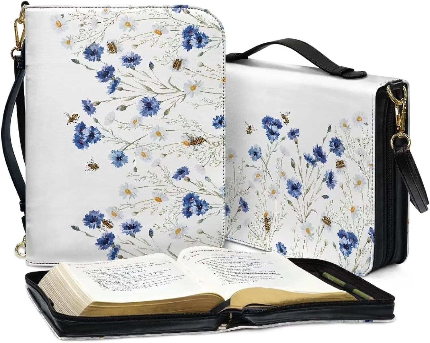 Personalized Customization PU Bible Cover Church Book Cover,Carrying Book Case Crossbody Bag Bible Protective