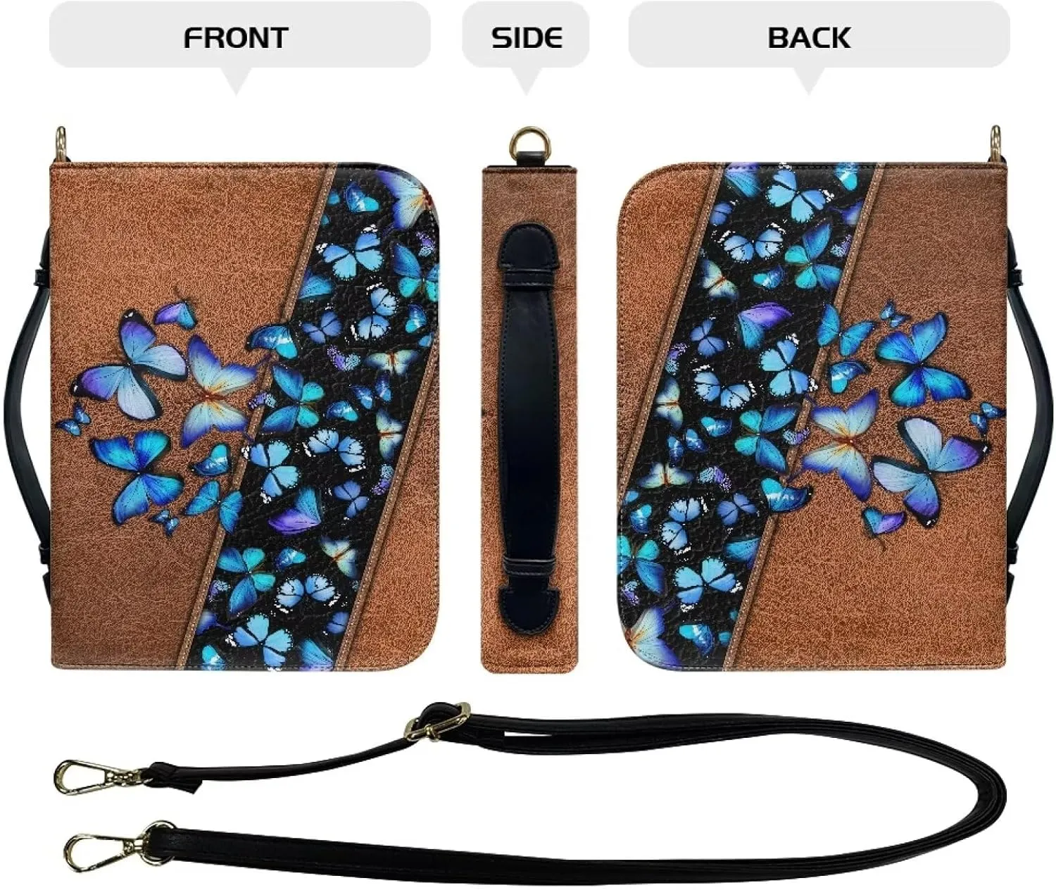 Personalized Customization PU Bible Cover Church Book Cover,Carrying Book Case Crossbody Bag Bible Protective