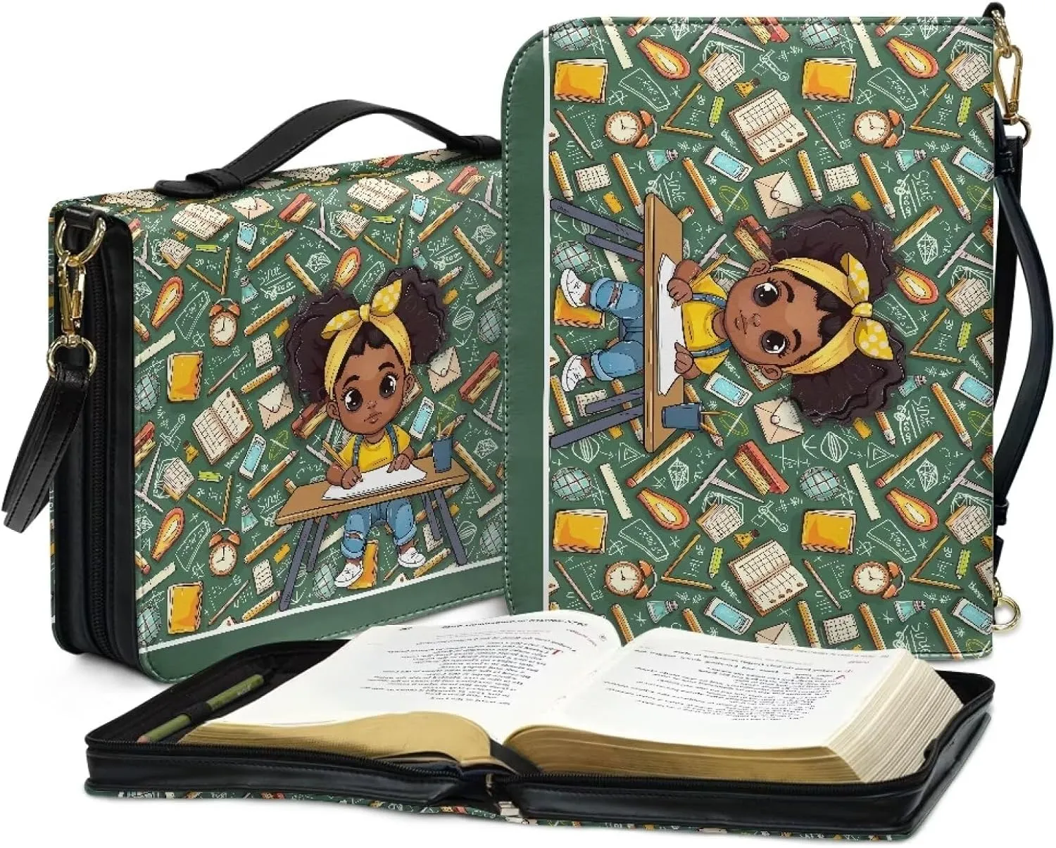 Personalized PU Bible Cover with Strap Church Book Cover,Christmas Gifts for Men Women
