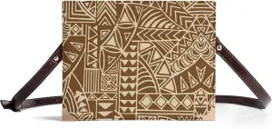 Personalized Student Square Book Crossbody Bag Polynesian Vintage Print Samoan Tribal Women'S Crossbody Bag
