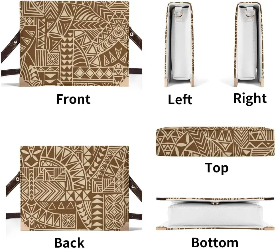 Personalized Student Square Book Crossbody Bag Polynesian Vintage Print Samoan Tribal Women'S Crossbody Bag