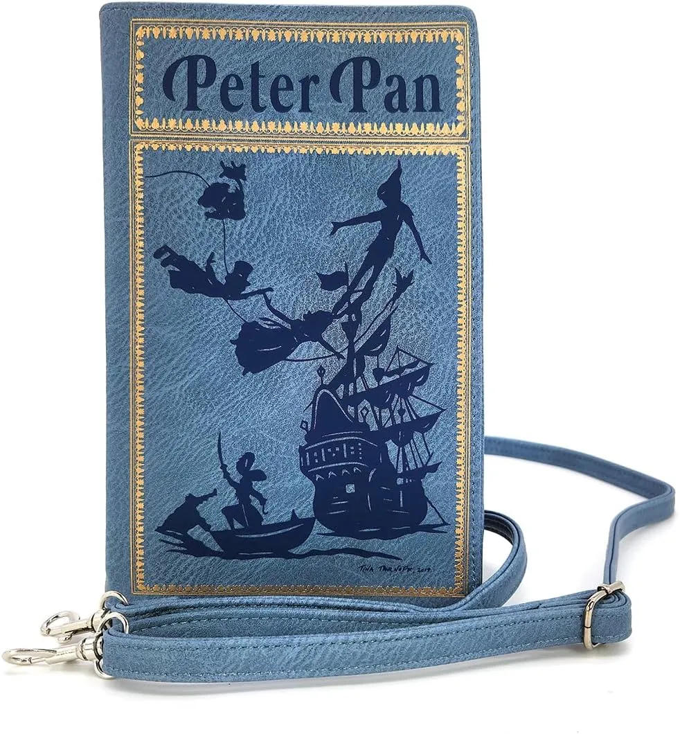 Peter Pan Book Clutch Crossbody Bag for Women, Blue